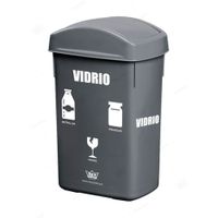 Papelera rectangular 27.8 litros Vidrio Reyplast