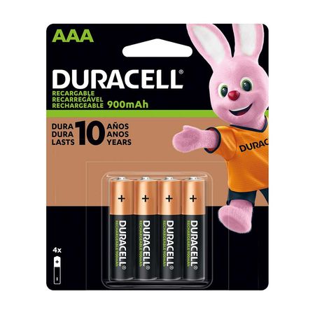 Pilas Recargables Duracell AAA x 4 unidades