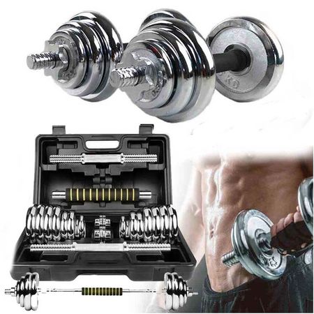 Set De Pesas York 20kg con Mancuernas y Adaptador