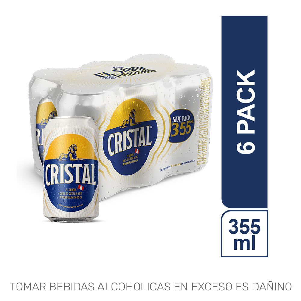 Sixpack Cerveza Cristal Lata 355ml