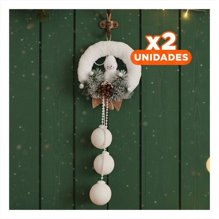 Pack2 Adorno Resistente con Muñeco Blanco Y+Regalo Stickers