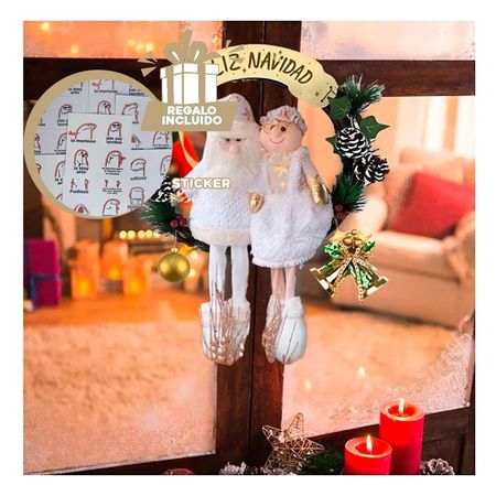 Corona de Adviento con Muñecos en Blanco Y+Regalo Stickers