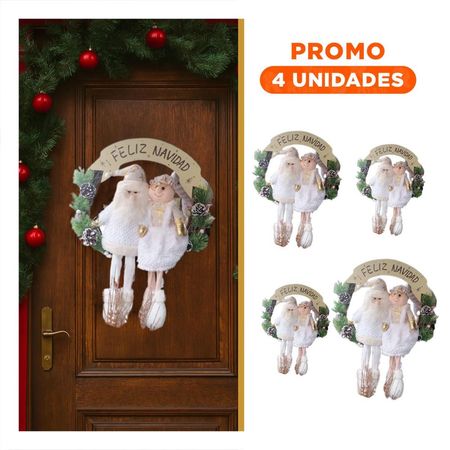 Pack4 Adorno Duradero Especial Grande Familiar en Blanco