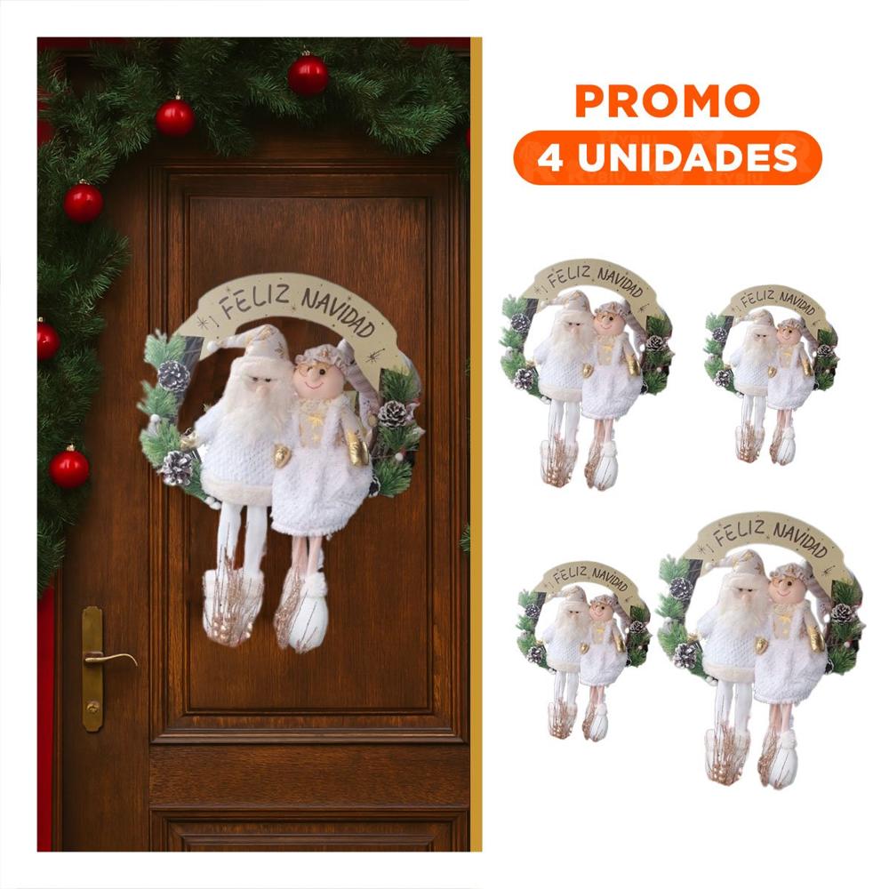 Pack4 Adorno Duradero Especial Grande Familiar en Blanco