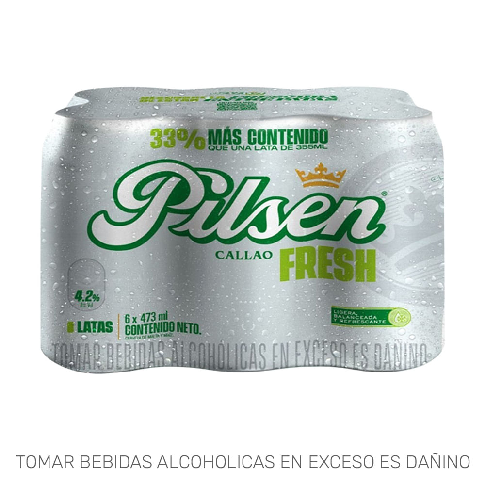 Cerveza PILSEN Callao Fresh Lata 473ml Paquete 6un