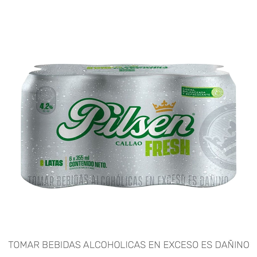 Cerveza PILSEN Callao Fresh Lata 355ml Paquete 6un