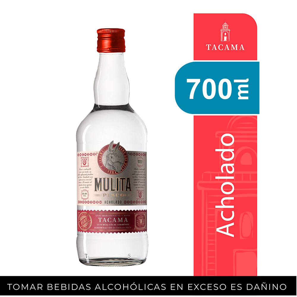 Pisco TACAMA Acholado Mulita Botella 700ml
