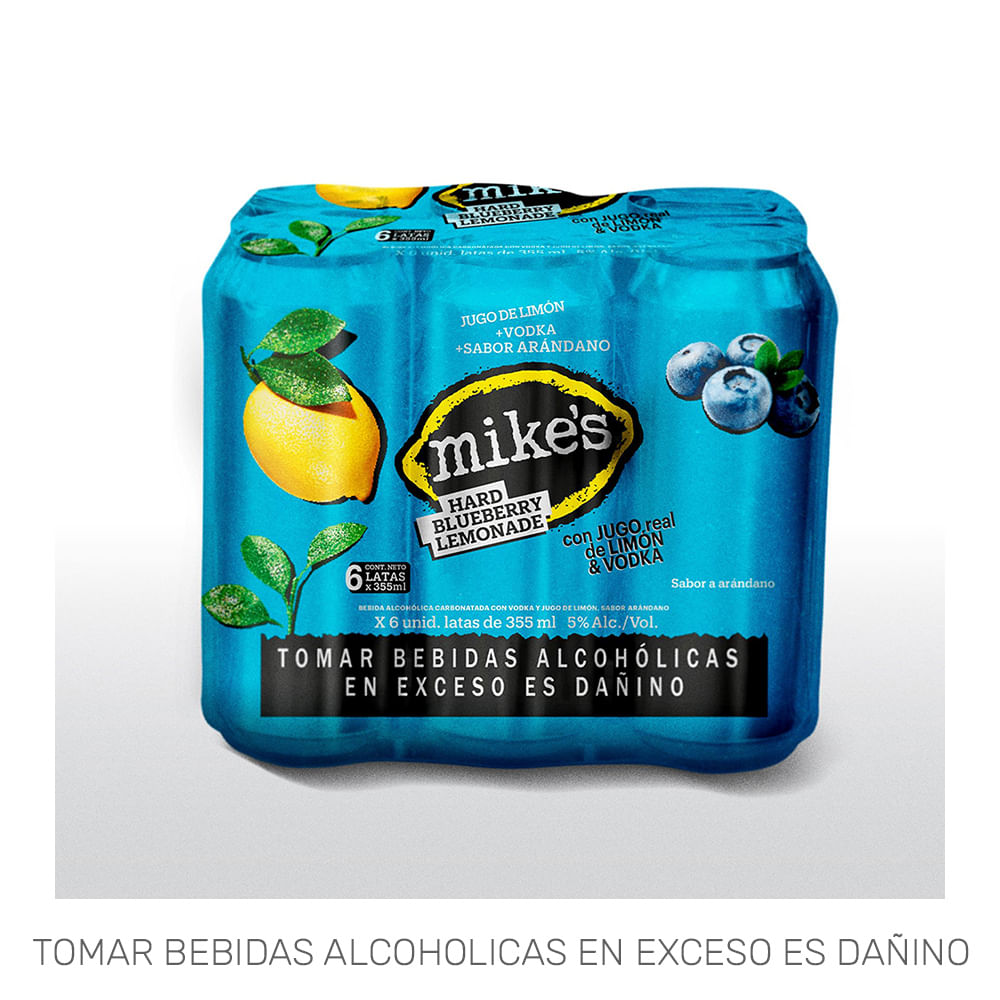 Sixpack Bebida Mike's Hard Blueberry Lemonade Lata 355ml