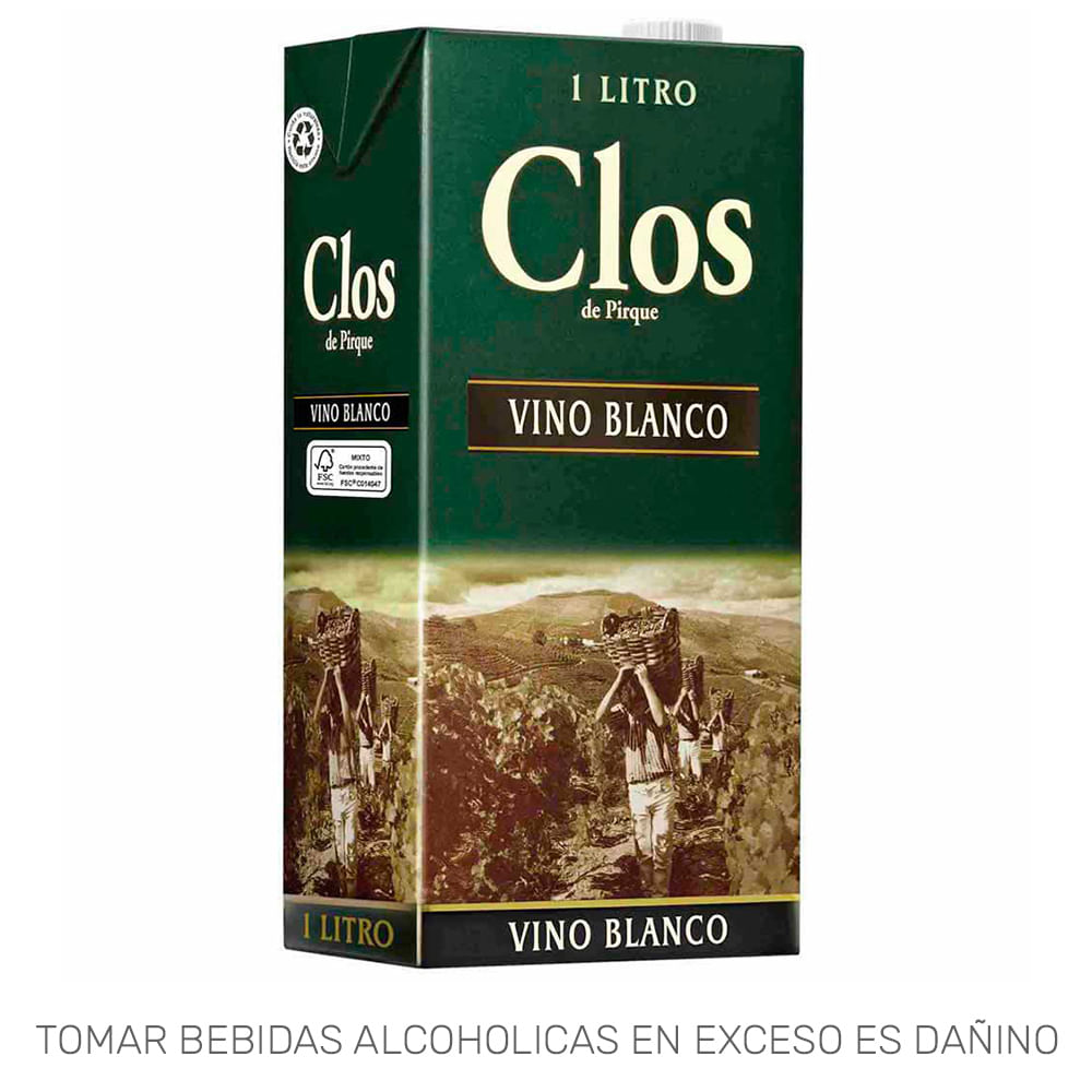 Vino Blanco CLOS DE PIRQUE Blanco Caja 1L