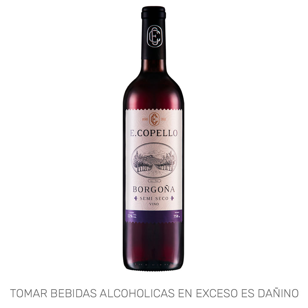 Vino Tinto E. COPELLO Borgoña Semi Seco Botella 750ml