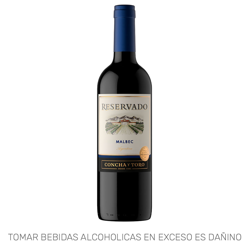 Vino Tinto CONCHA Y TORO Reservado Malbec Botella 750ml