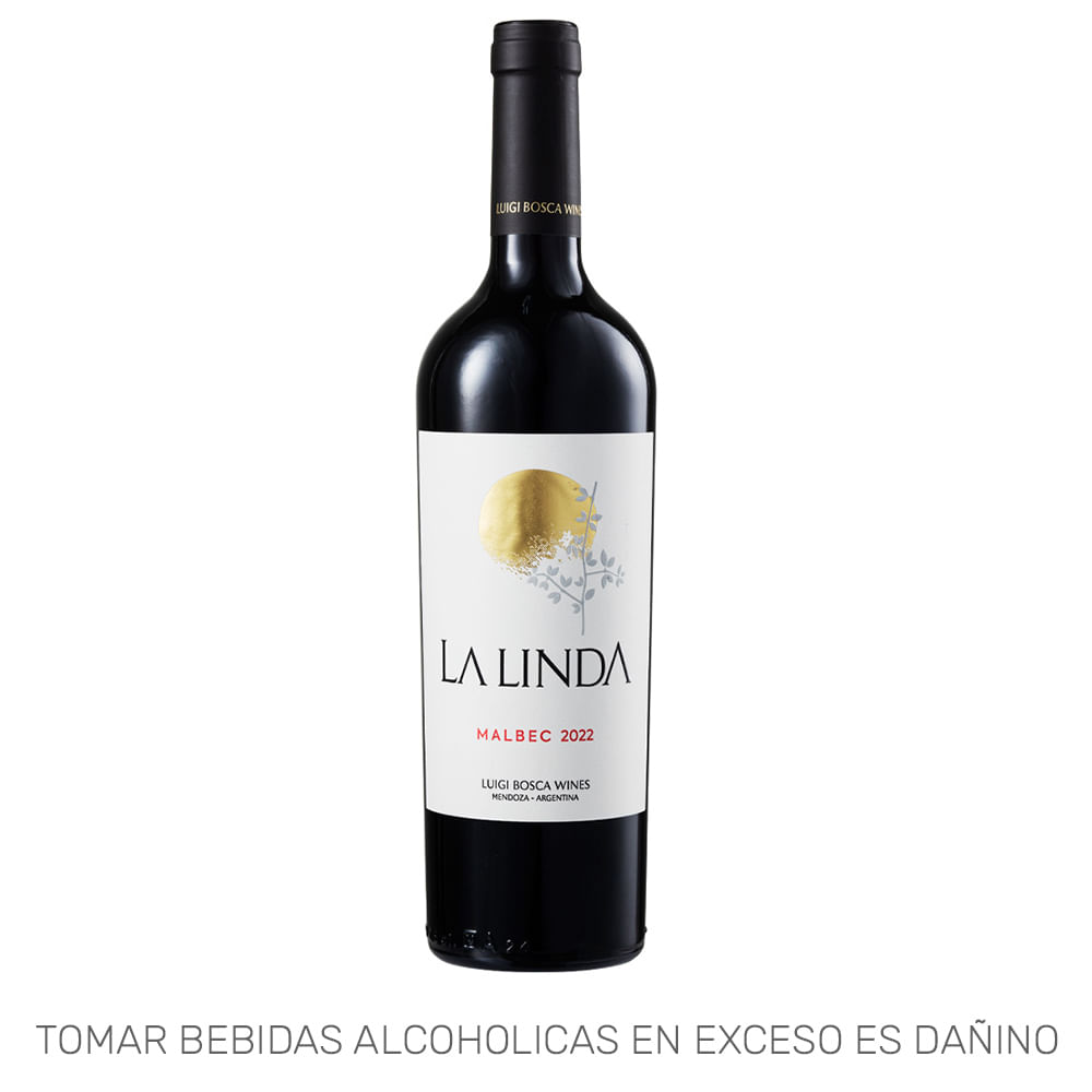 Vino Tinto LA LINDA Malbec Clásico Botella 750ml
