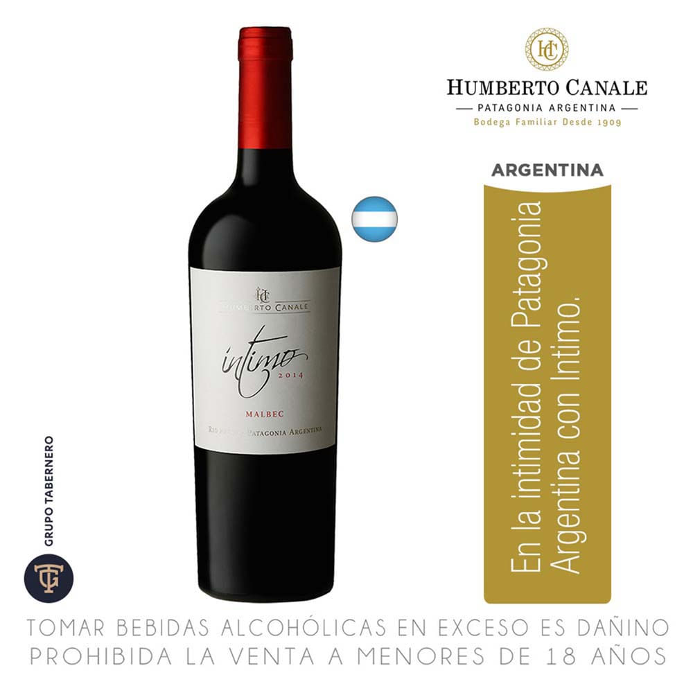 Vino Tinto HUMBERTO CANALE Íntimo Malbec Botella 750ml