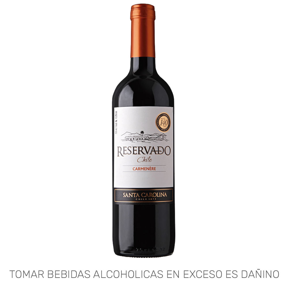 Vino Tinto SANTA CAROLINA Reservado Carmenere Botella 750ml