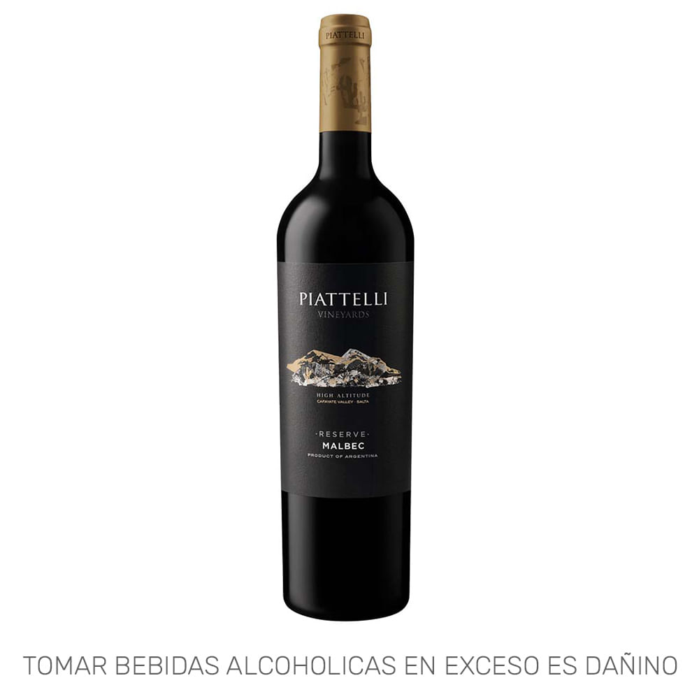 Vino Tinto PIATTELLI Reserva Malbec Botella 750ml