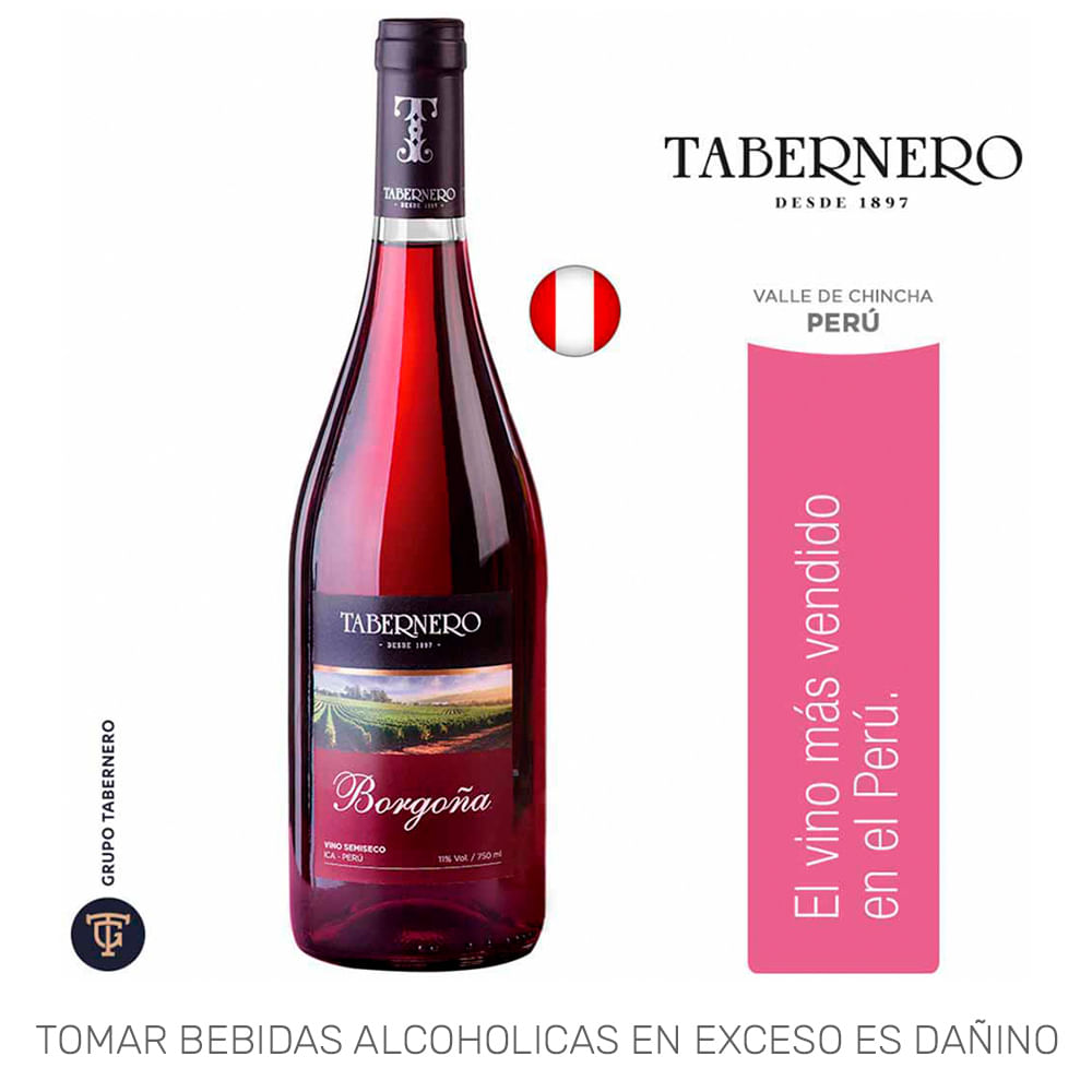 Vino Tinto TABERNERO Borgoña Botella 750ml