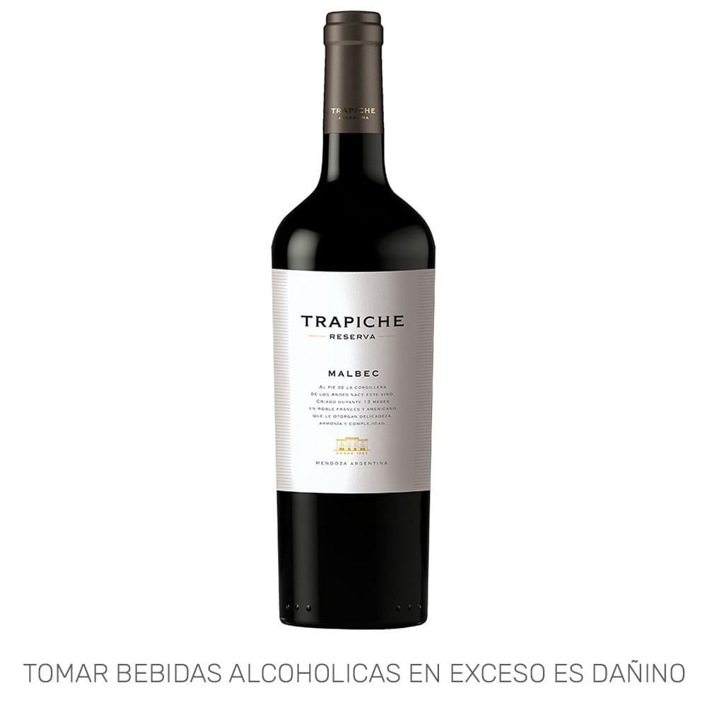 Vino Tinto TRAPICHE Reserva Malbec Botella 750ml