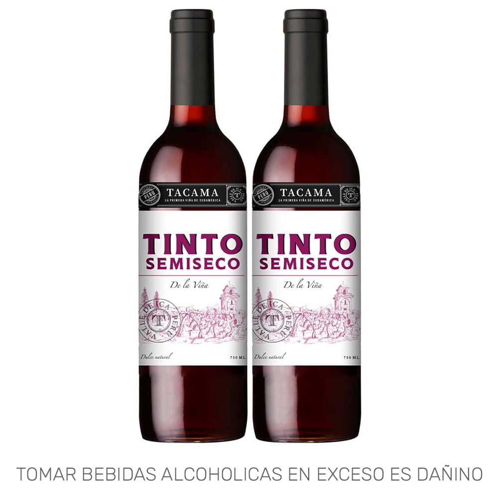 Twopack Vino Tinto Blend Tacama Semiseco Botella 750ml