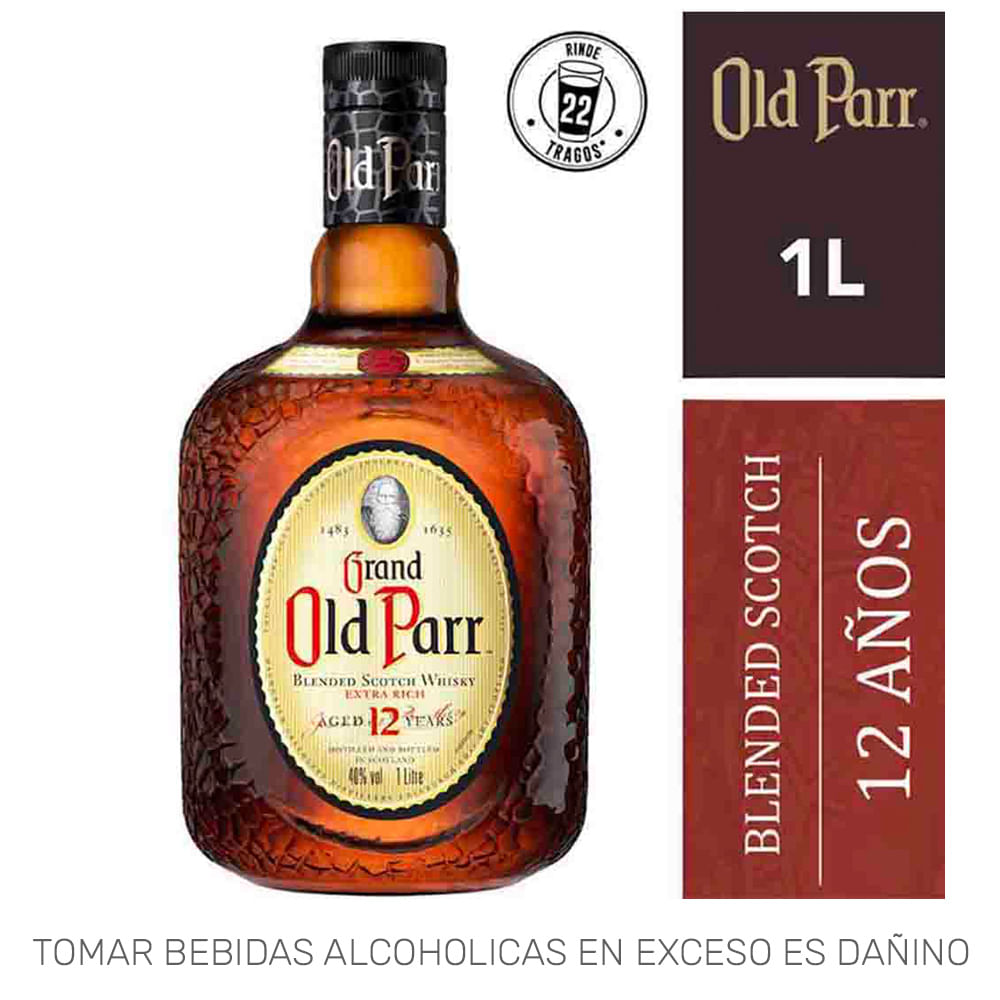Whisky Grand Old Parr 12 Años Botella 1L