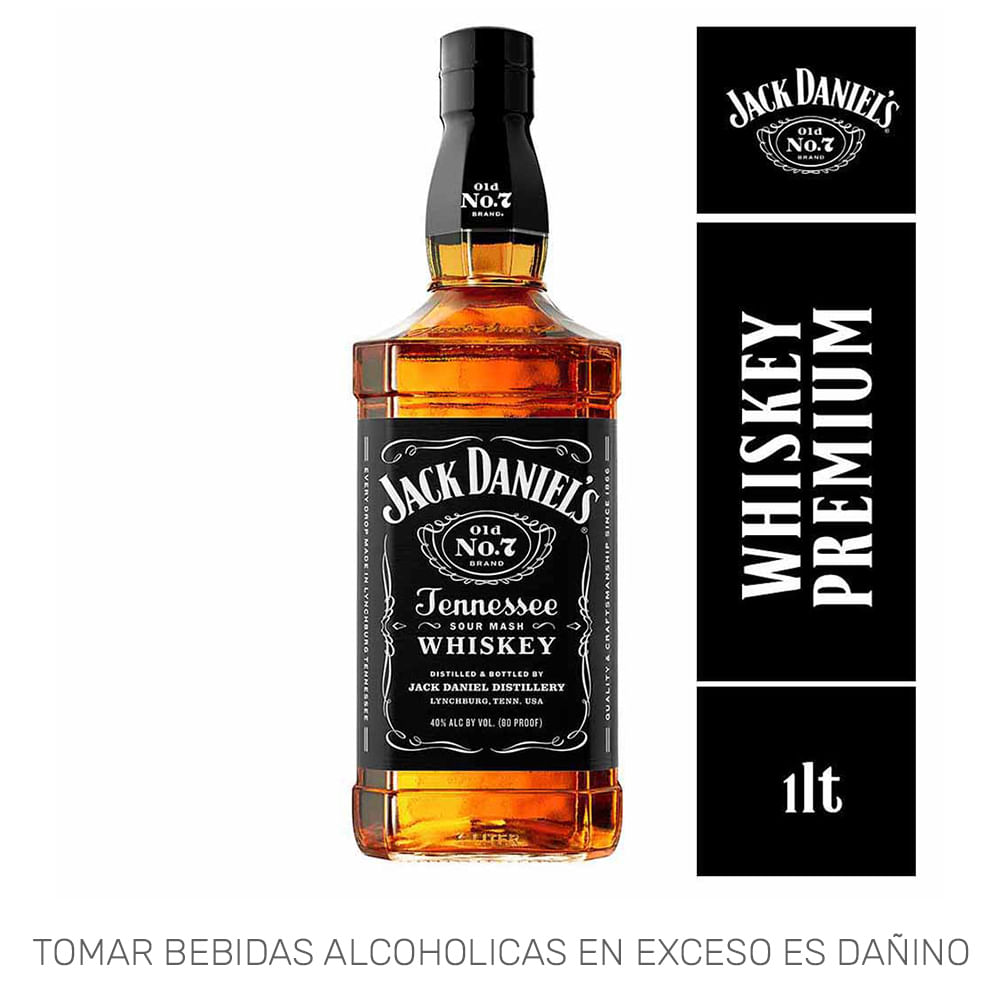 Whisky JACK DANIEL'S Old N'7  Botella 1L