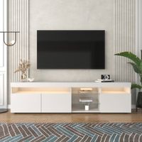 Mesa de TV Rey High Gloss con Paneles Color Blanco TU MESITA