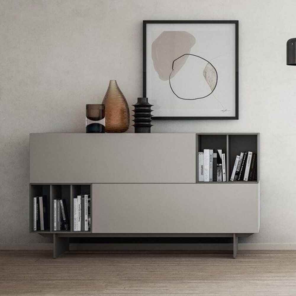 Aparador Moderno Nemesis con Canto Grueso Color Gris TU MESITA