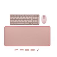 KIT LOGITECH TECLADO K250 MOUSE M196 PAD MOUSE 30x70 ROSADO