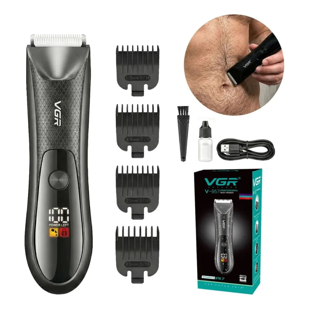 Trimmer Corporal Íntimo Hombre Impermeable Recargable Negro