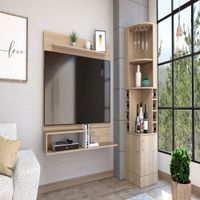 Bar Esquinero Kava + Panel de TV 55"" Beijing - Rovere