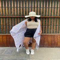 Kimono aesthetic Largo Capa Mujer Zoel Oversize - Blanco