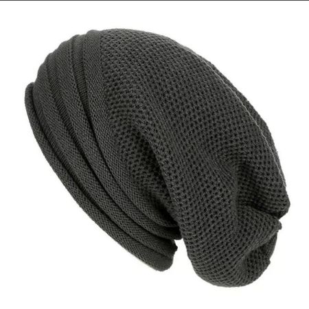 Gorro Beanie Slouchy Gris Oscuro Unisex Casual Holgado Gris Oscuro Talla única