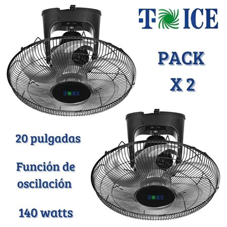 Pack 02 Ventiladores de Techo Orbital T-ICE 20