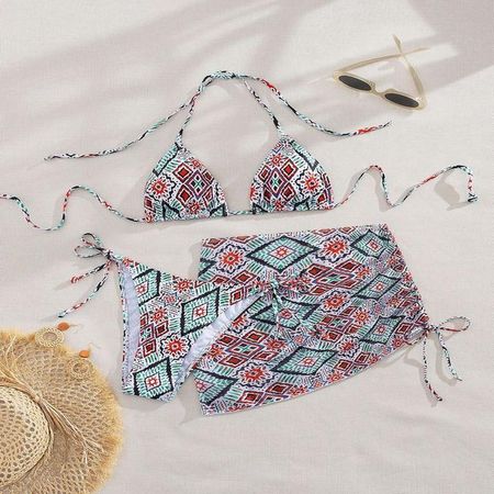 Bikini Flavia de 3 piezas con estampado geométrico - Talla M Multicolor M