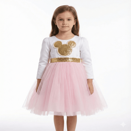Vestido Minnie Mouse para niñas manga larga