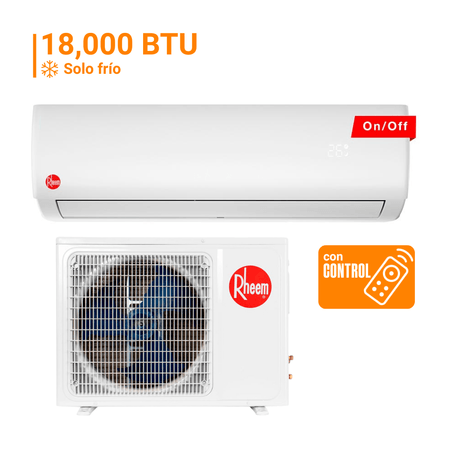 Aire Acondicionado Split 18000 BTU Rheem On-Off Frío R410A Blanco