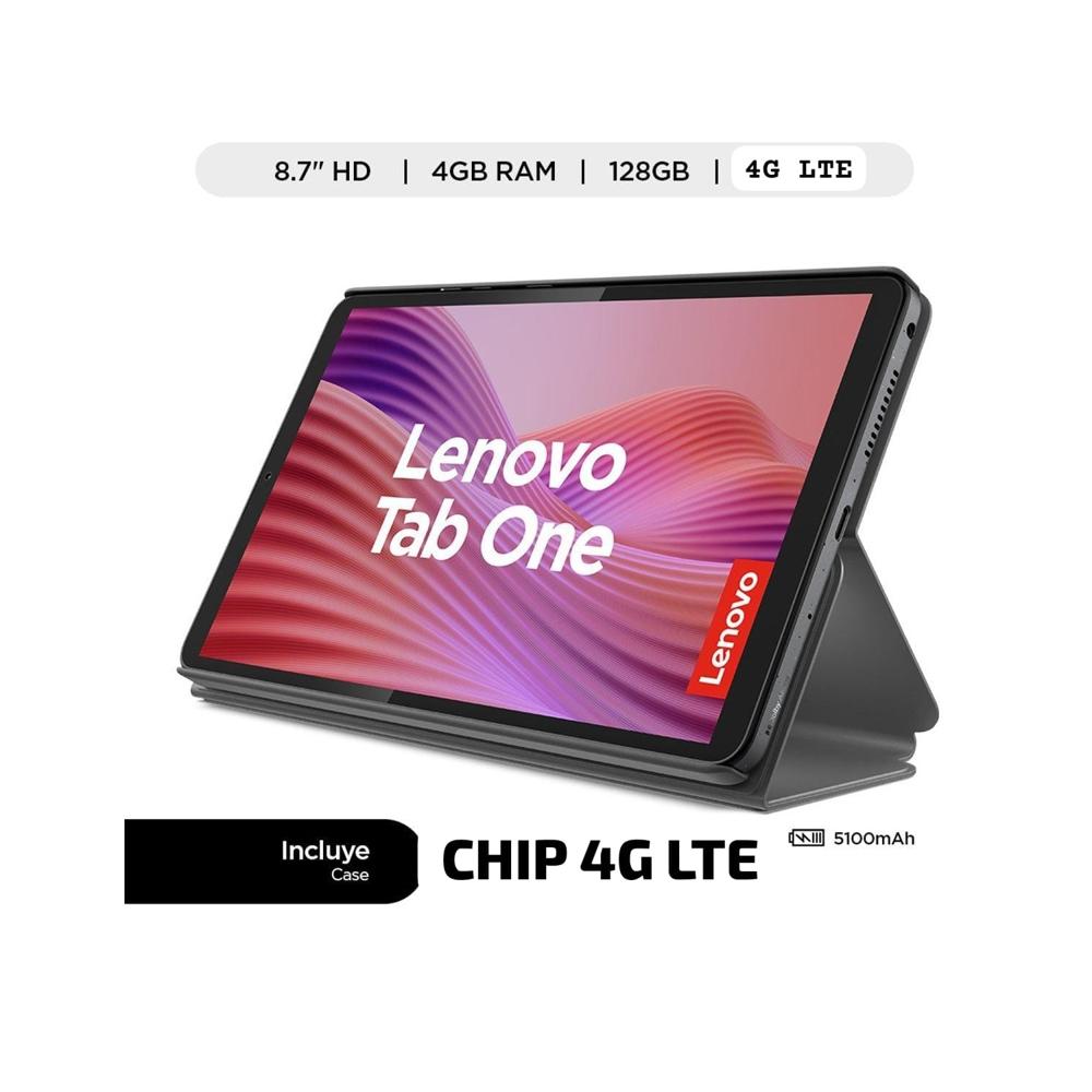 Tablet Lenovo TB305XU Tab One  Folio Case 87 HD 4G LTE 4GB 128GB Luna Gris