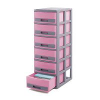 Cómoda Organizadora Polinplast Gris Rosado #6