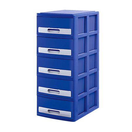 Cómoda Organizadora Polinplast Modelo #5 Azulino Blanco