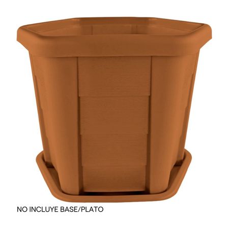 Macetero Circular de Polietileno Pica Madeira Café Cedro 30x22cm