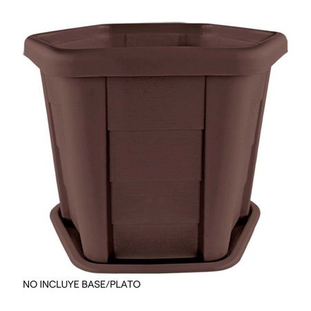 Macetero Hexagonal Pica Madeira Chico Café Oscuro de Polietileno