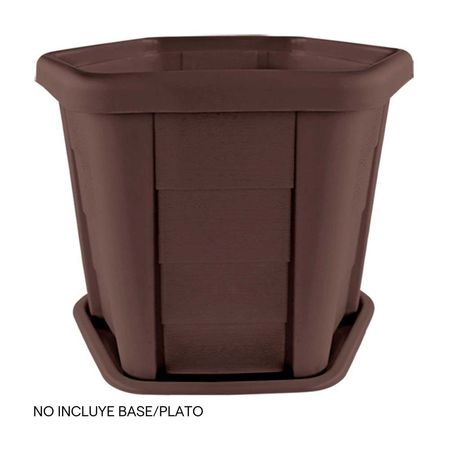 Macetero Circular Pica Madeira Café Oscuro de Polietileno