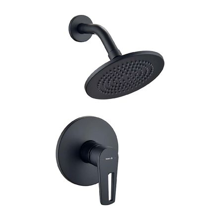 Mezcladora de Ducha Monocomando Trebol Tempra Negro de Bronce Cromado