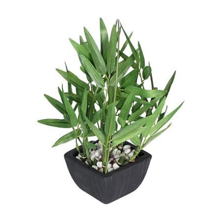 Planta Artificial Atmosphera Modelo Bambú Olla Negro de 22 cm