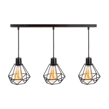 Colgante Mini Prisma 3 Luces Negro E27 Ciametsa