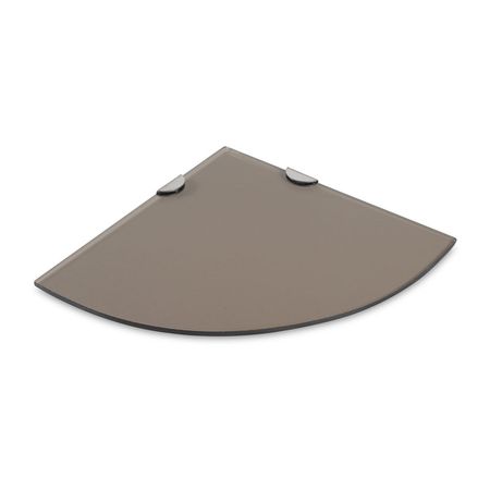 Repisa para baño esquinera con vidrio bronceado 25 x 25 cm Zaga