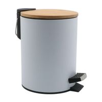 Papelera de Baño Orange Modelo IR0107AAWD Blanco + Bambú 5 litros