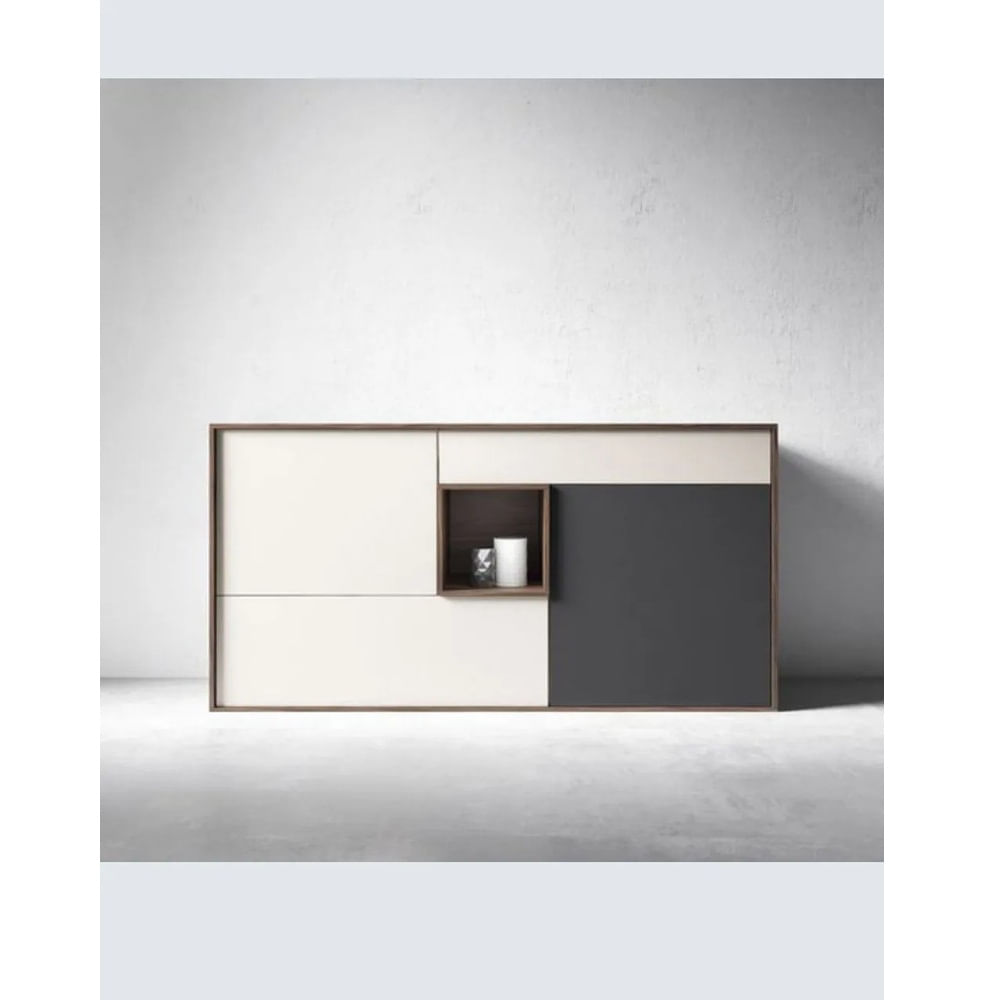 Aparador Moderno Edson Melamina Canto Grueso 2 Puertas 2 Cajones TU MESITA