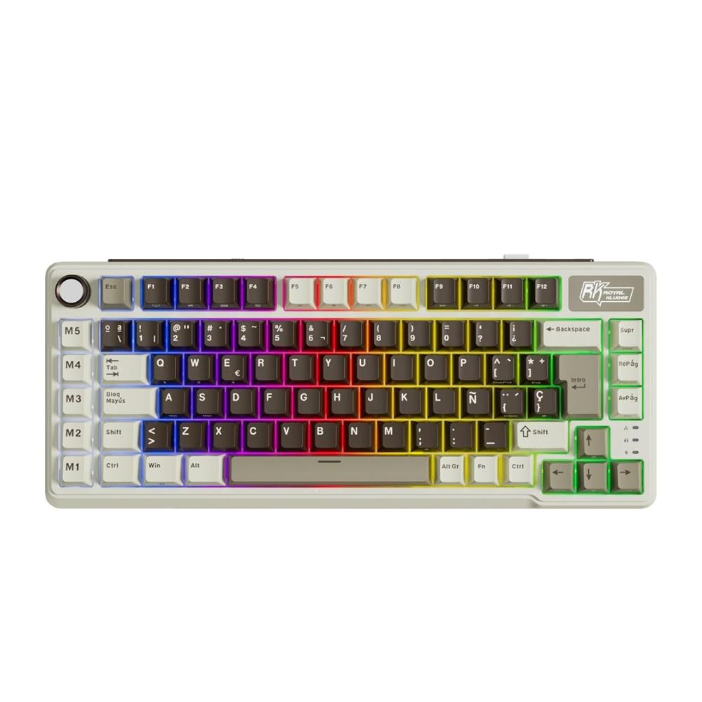 Teclado Royal Kludge L75 Wireless 75% Moya Grey Switch Cream