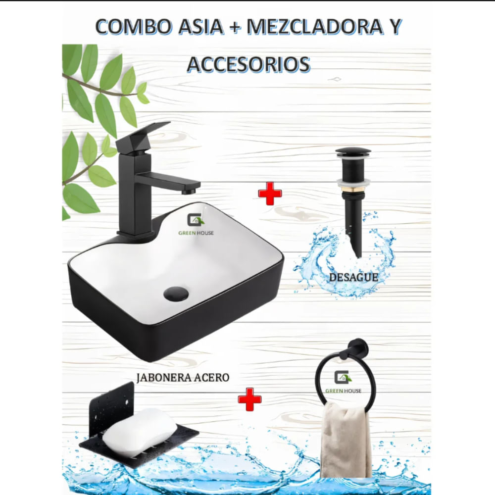COMBO ASIA MEZCLADORA Y ACCESORIOS