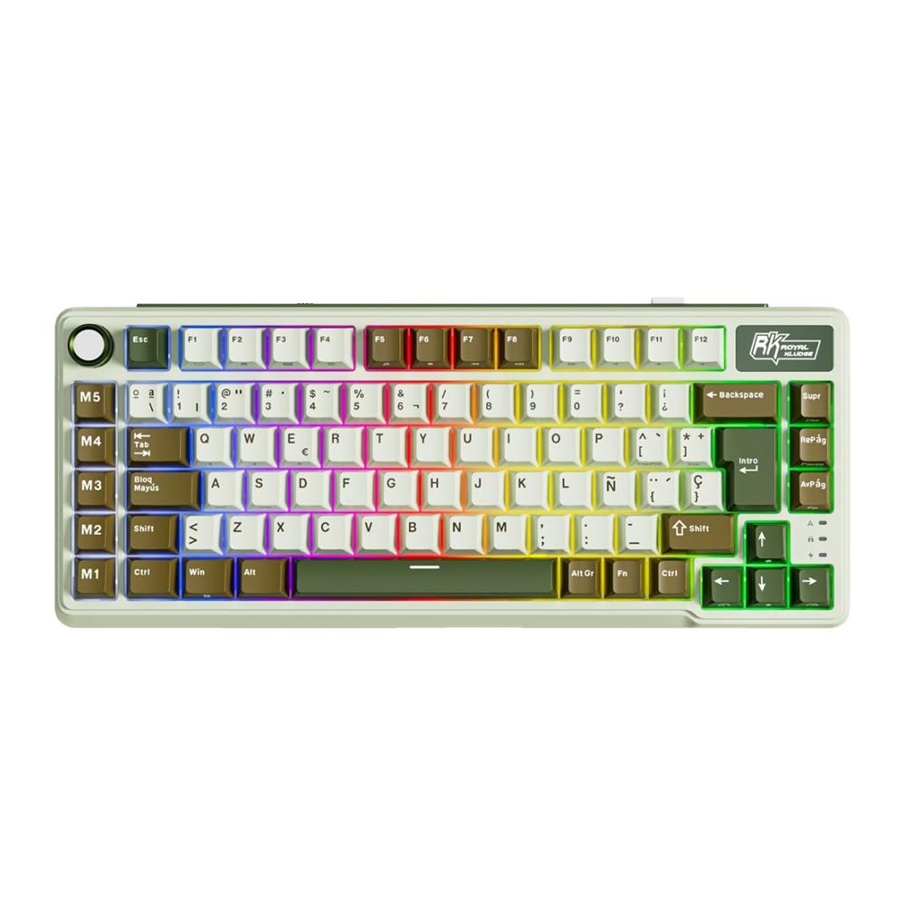 Teclado Royal Kludge L75 Wireless 75% Palm Green Switch Cream
